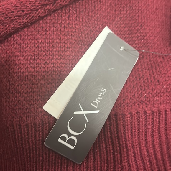 Bcx dress women size m burgundy printed Long Sleeve - Picture 3 of 4